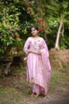 Elegant Pink Embroidered Silk Kurta Set with Dupatta