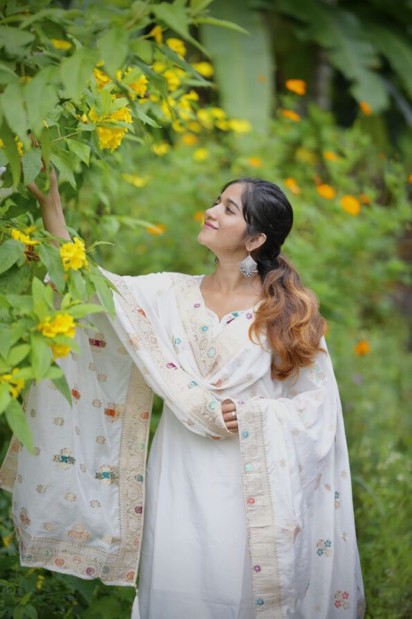 White Embroidered Kurta Set with Dupatta