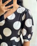 Black & White Polka Dot Fit and Flare Dress