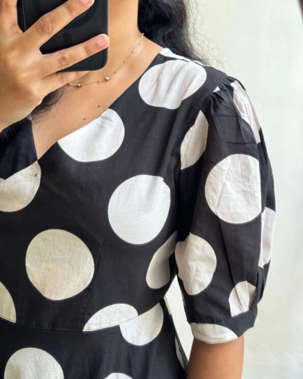 Black & White Polka Dot Fit and Flare Dress