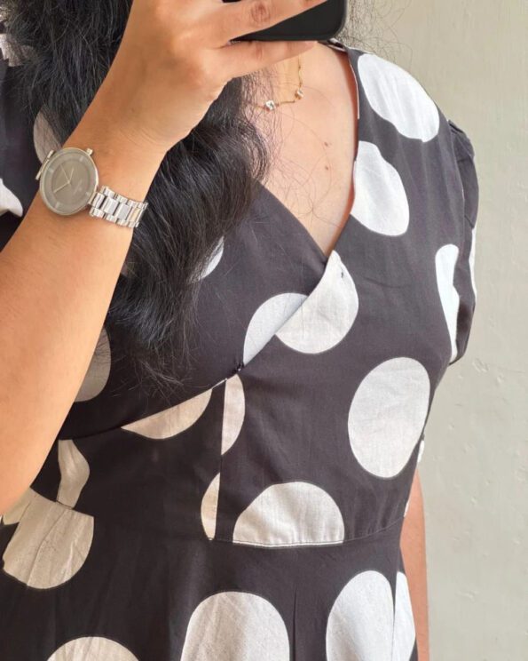 Black & White Polka Dot Fit and Flare Dress