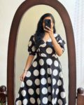 Black & White Polka Dot Fit and Flare Dress