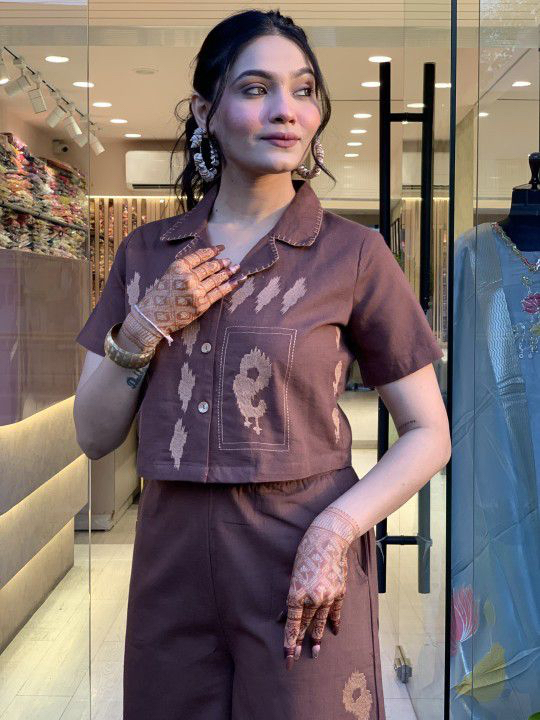 Short Shirt & Wide-Leg Pants