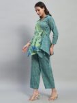 Printed Short Kurti with Striped Pants