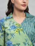 Printed Short Kurti with Striped Pants