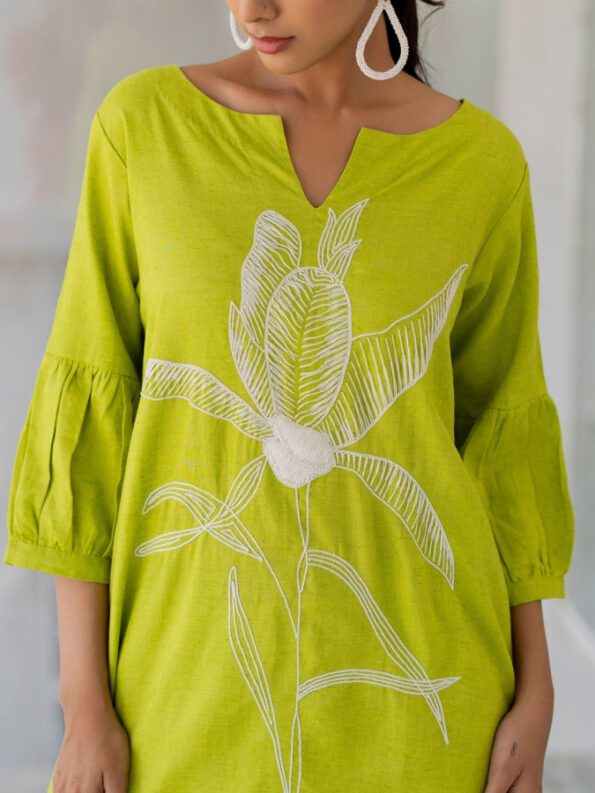 Modern Floral Embroidered