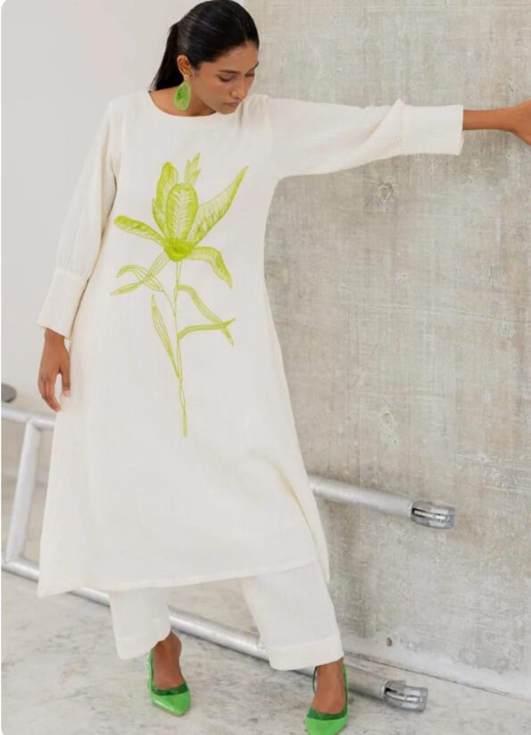 Modern Floral Embroidered