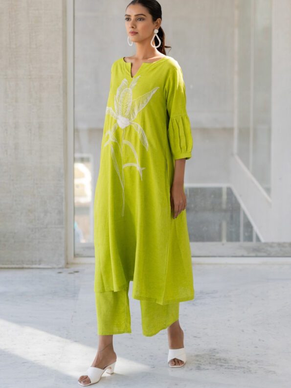 Modern Floral Embroidered