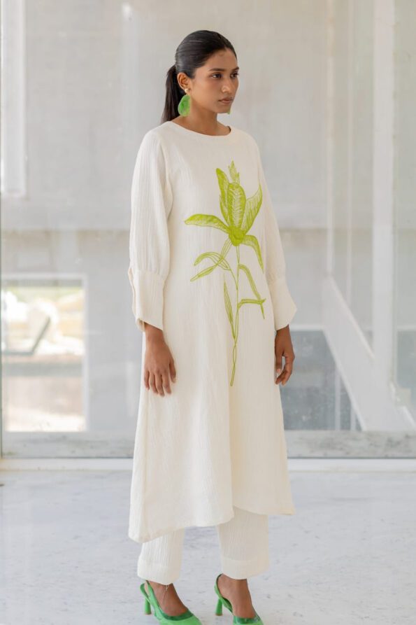Modern Floral Embroidered