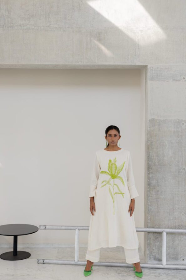 Modern Floral Embroidered