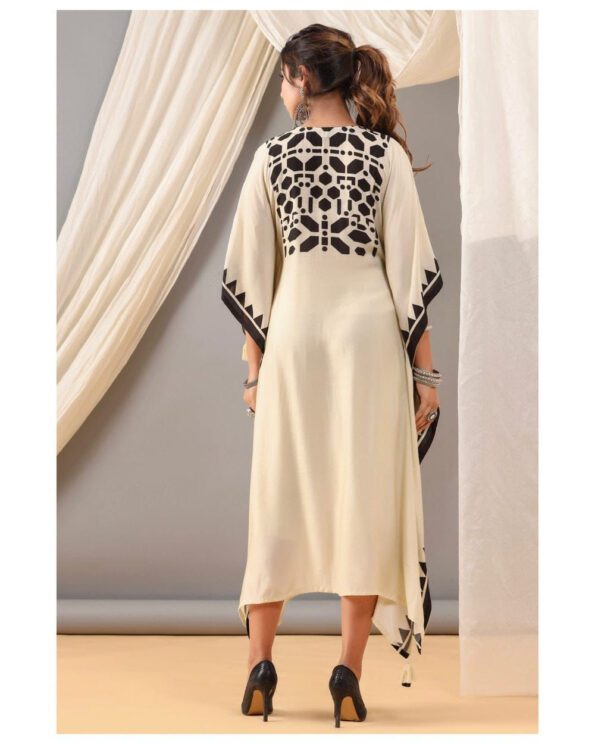 Cream & Black Handkerchief Kurti – Designer Indo-Western Dress