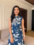 Navy Blue Floral Printed Sleeveless Kurta Set