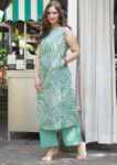 Green Sleeveless Printed Kurta Set
