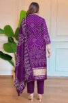 Royal Purple Bandhani Kurta Set with Dupatta