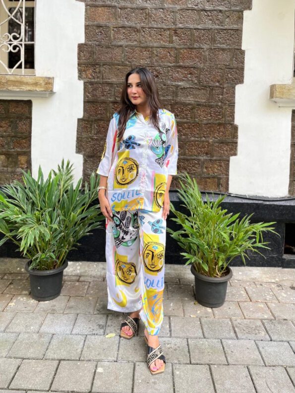 Multicolor Graphic Printed Co-ord Set for Women