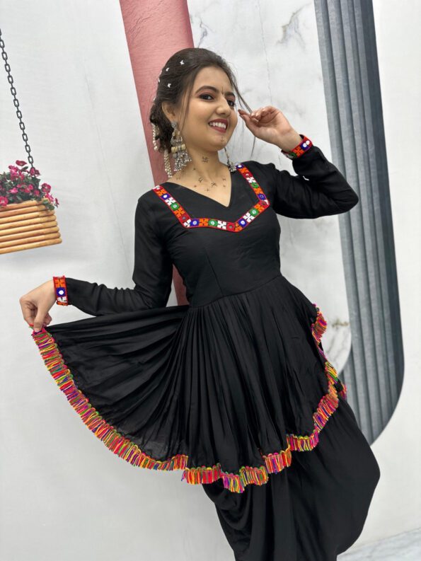 Black Indo-Fusion Dhoti Co-ord Set for Women