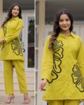 Bright Yellow Cotton Co-ord Set for Women