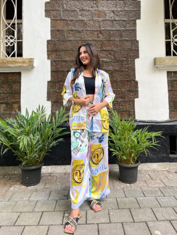 Multicolor Graphic Printed Co-ord Set for Women