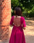 Magenta Flared Designer Kurti Set