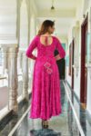 Pink Bandhani Anarkali Kurta Set with Dupatta for Women