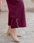 Stylish Wine Cotton Co-ord Set for Women
