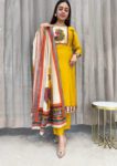 Designer Yellow Kurta Pant with Dupatta Set