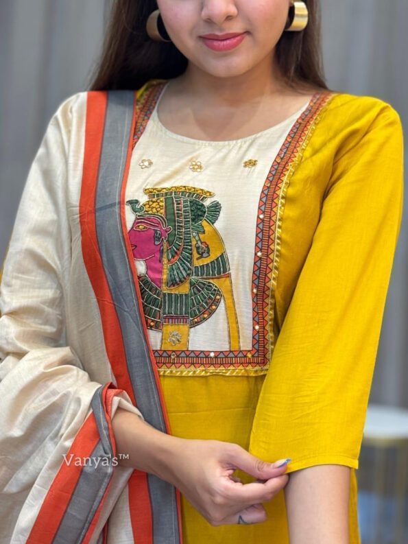 Designer Yellow Kurta Pant with Dupatta Set