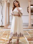 Off-White Embroidered Kurta Pant Set