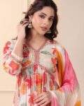 Floral Printed Kurta Pant with Dupatta Set