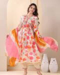 Floral Printed Kurta Pant with Dupatta Set