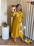 Mustard Yellow Kurta Pant Set for Women