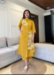 Mustard Yellow Kurta Pant Set for Women