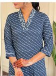 Indigo Blue Striped Cotton Kurti