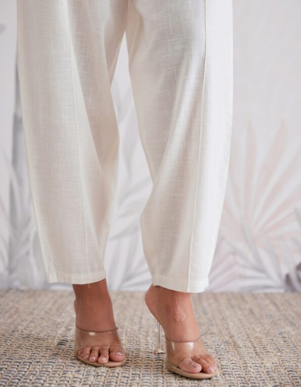 Minimalist White Cotton Co-ord Set for Women