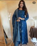 Navy Blue Printed Kurta Pant with Dupatta Set for Women