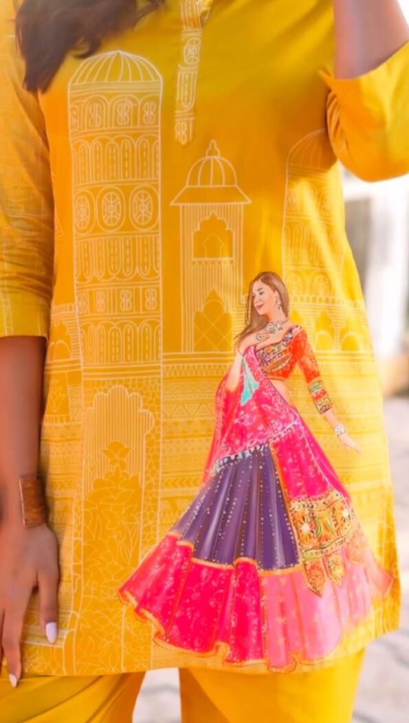 Stylish Printed Co-Ord Set for Women – Cotton Kurti with Pants