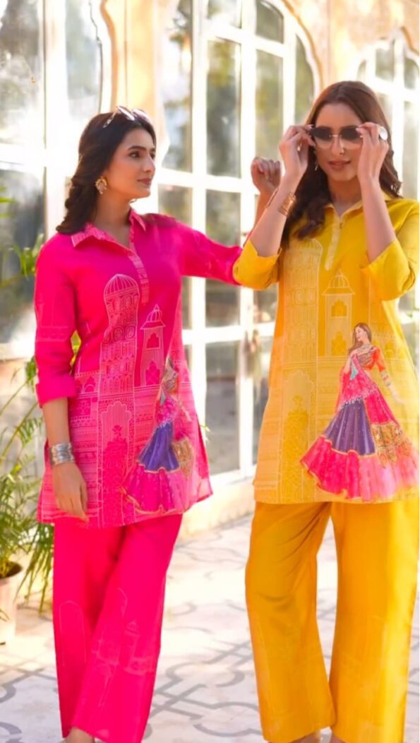 Stylish Printed Co-Ord Set for Women – Cotton Kurti with Pants