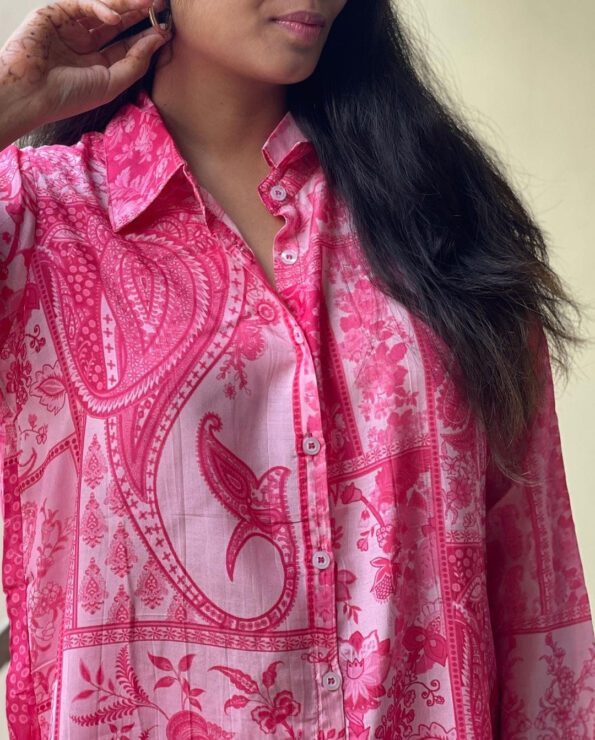Pink Printed Co-ord Set for Women