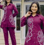 Magenta Cotton Co-ord Set for Women