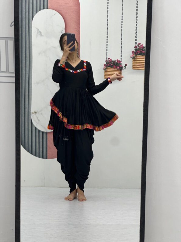 Black Indo-Fusion Dhoti Co-ord Set for Women