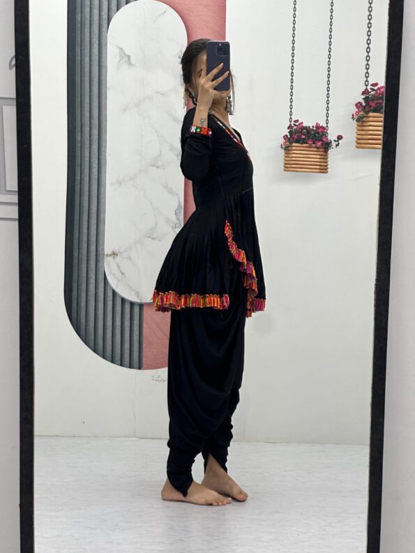 Black Indo-Fusion Dhoti Co-ord Set for Women